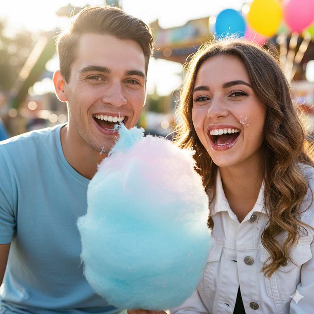 dos personas sonriendo y comienzo azucar sin caries